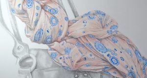 zoom sur le dessin du foulard