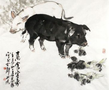cochon Année du cochon - illustration chinoise