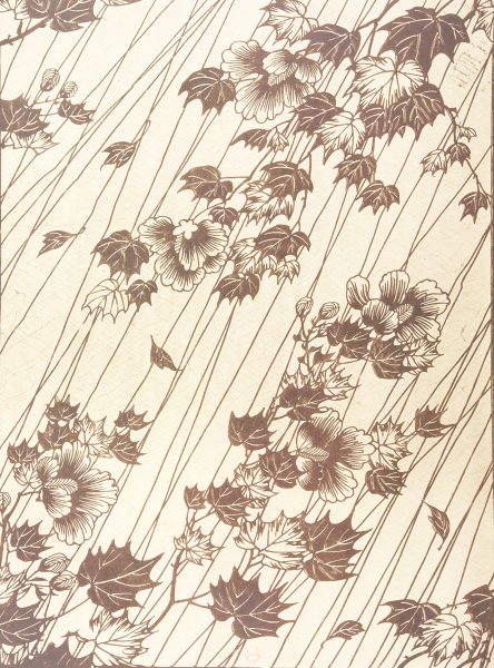 POCHOIRS-JAPONAIS11 Motifs décoratifs tirés des pochoirs japonais de par Th. Lambert -Branches fleuries sous la pluie (Collection Vever)