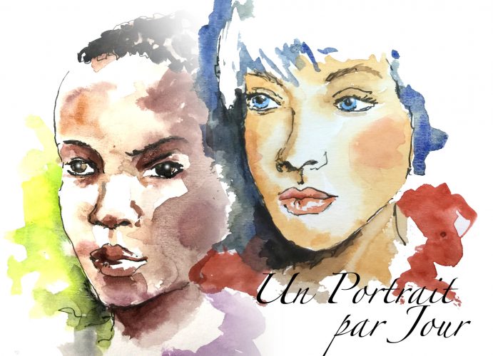 portrait 19 2 visages de femme à peau noire et blanche