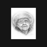 portrait de femme âgée au graphite