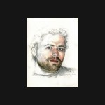 portrait d'un jeune homme au graphite et crayons de couleur