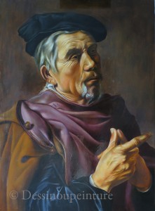 portrait peint d'un vieillard, copie