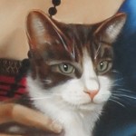 tête de chat, peinture, detail