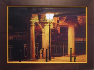 peinture, scène de nuit, exposition