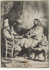 Gravure des disciples d'Emmaüs