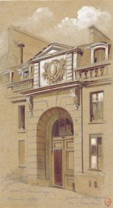 Grande porte n° 11 rue Servandoni , dessin de Chauvet 1892-Gallica