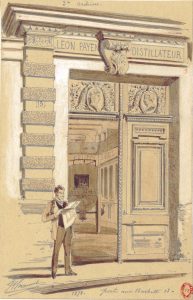 Porte du 13 rue Barbette, dessin de Chauvet 1878