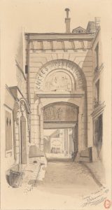 Passage Ste Croix de la Bretonnerie ,dessin de Chauvet 1878 -Gallica