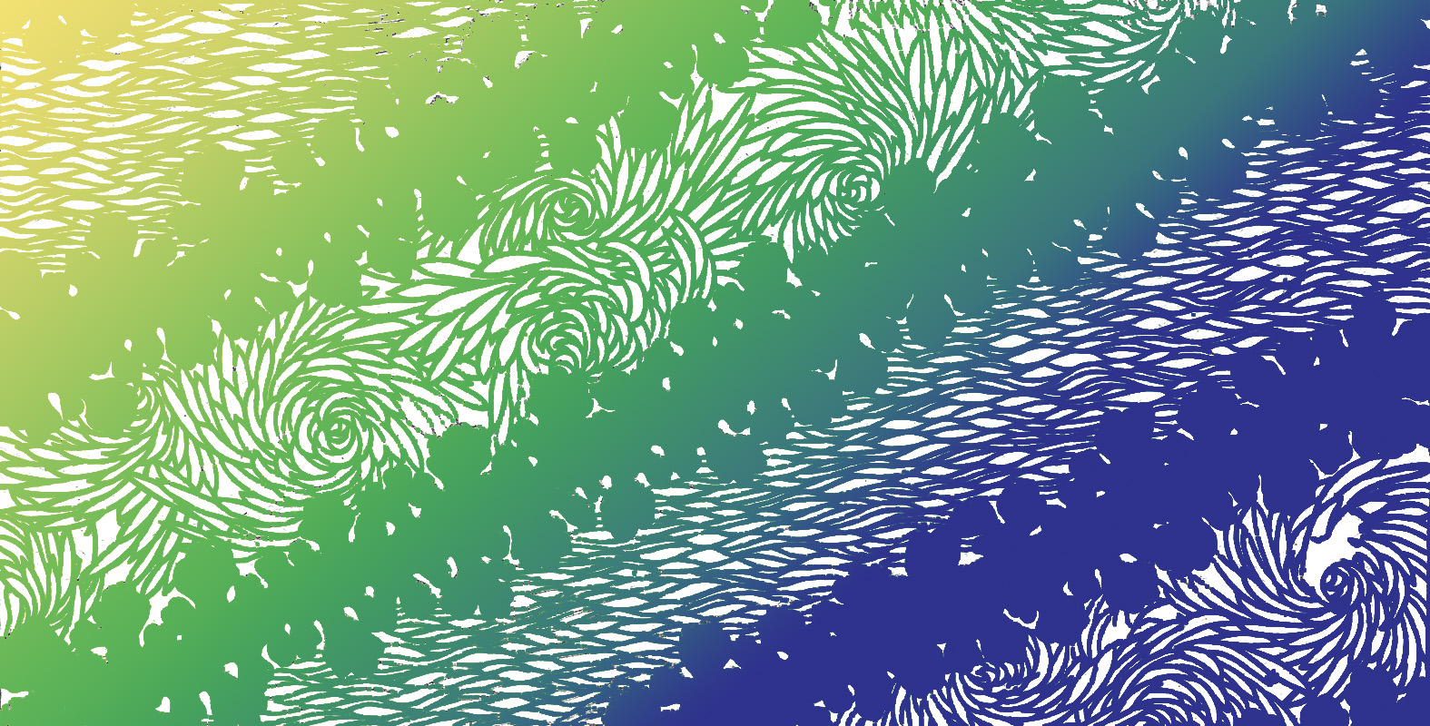 Motifs décoratifs tirés des pochoirs japonais de par Th. Lambert - Diagonales d'algues, d'ondes et de chrysanthèmes