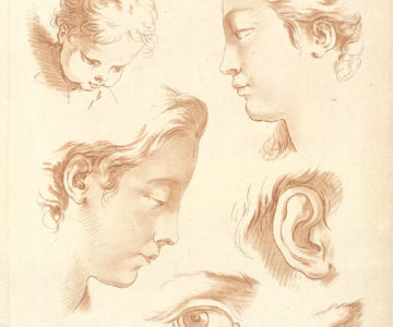 dessins de tête, profils et détails