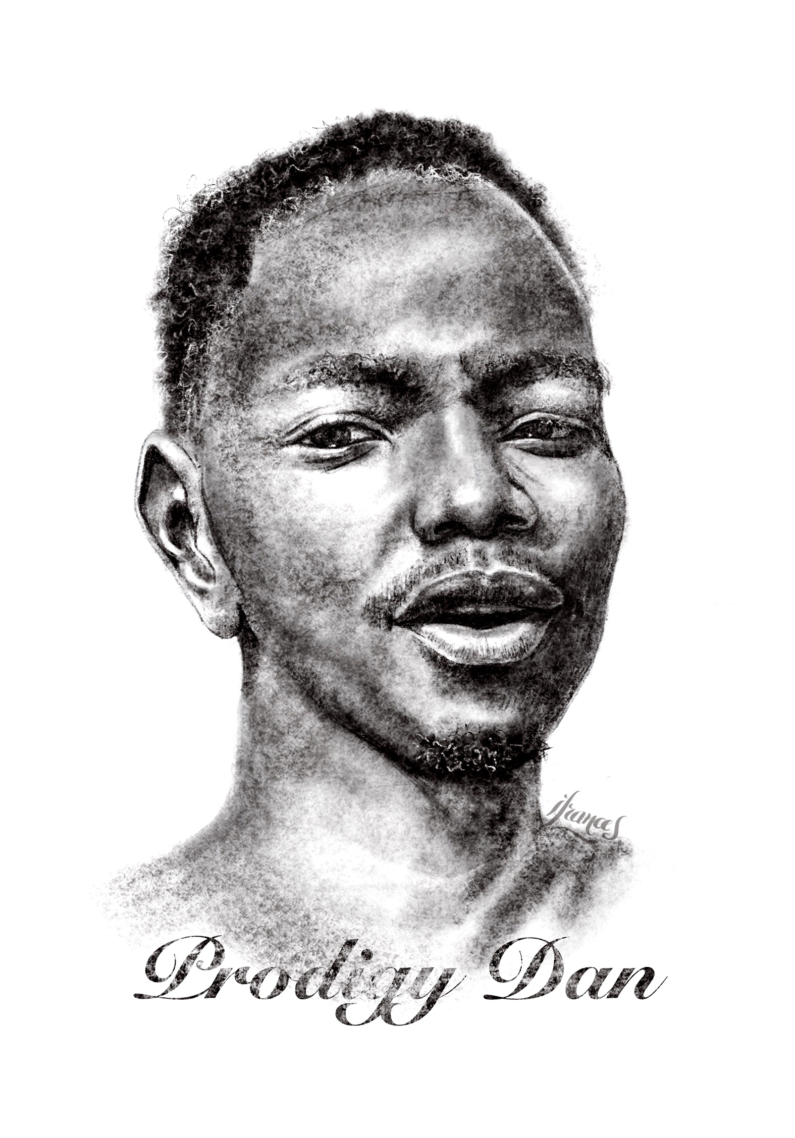 PRODIGY-DAN Portrait au fusain et gomme numérique sur Procreate - Challenge Sktchy