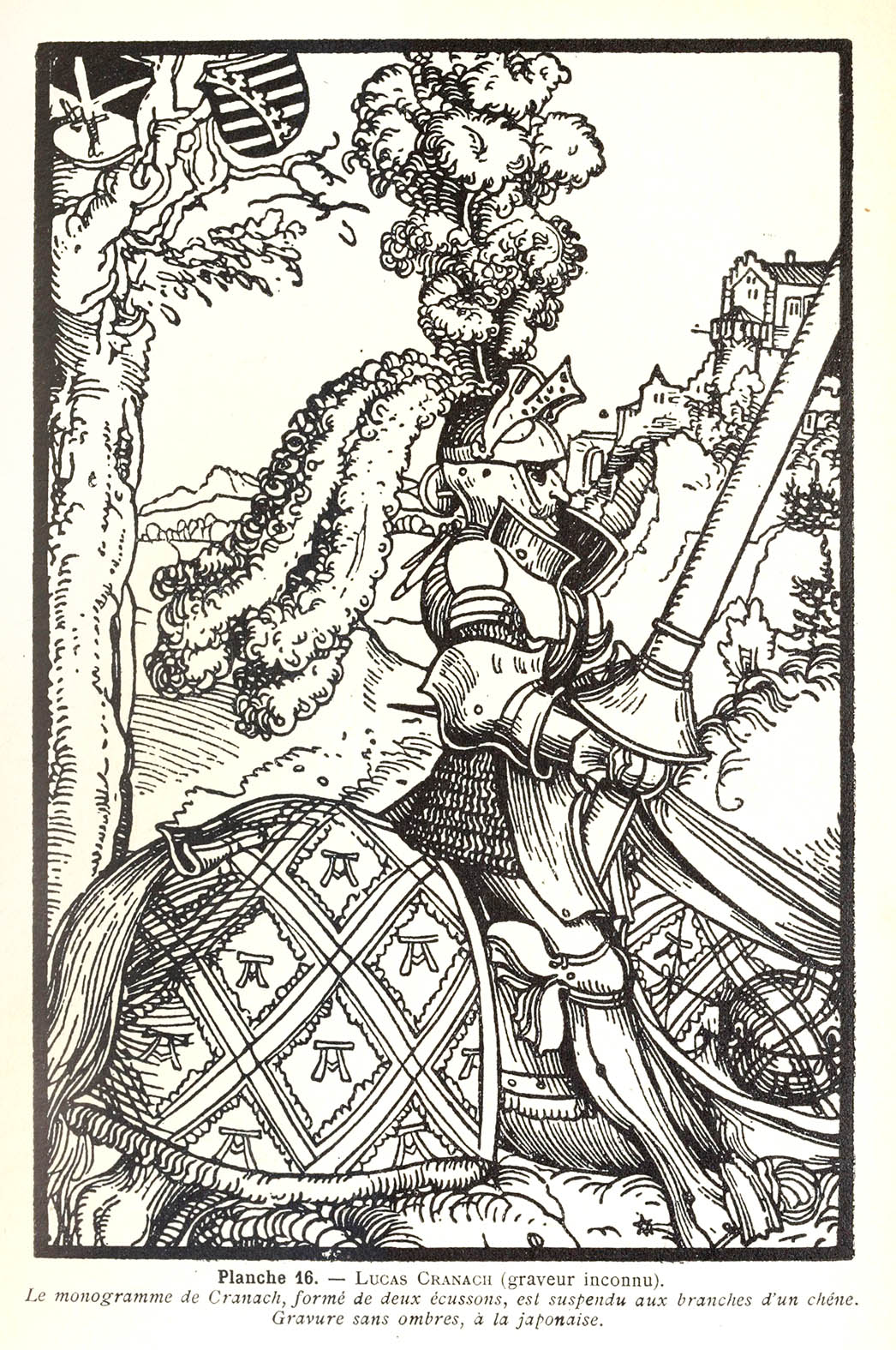 Cavalier, Gravure d'après ou de Lucas Cranach