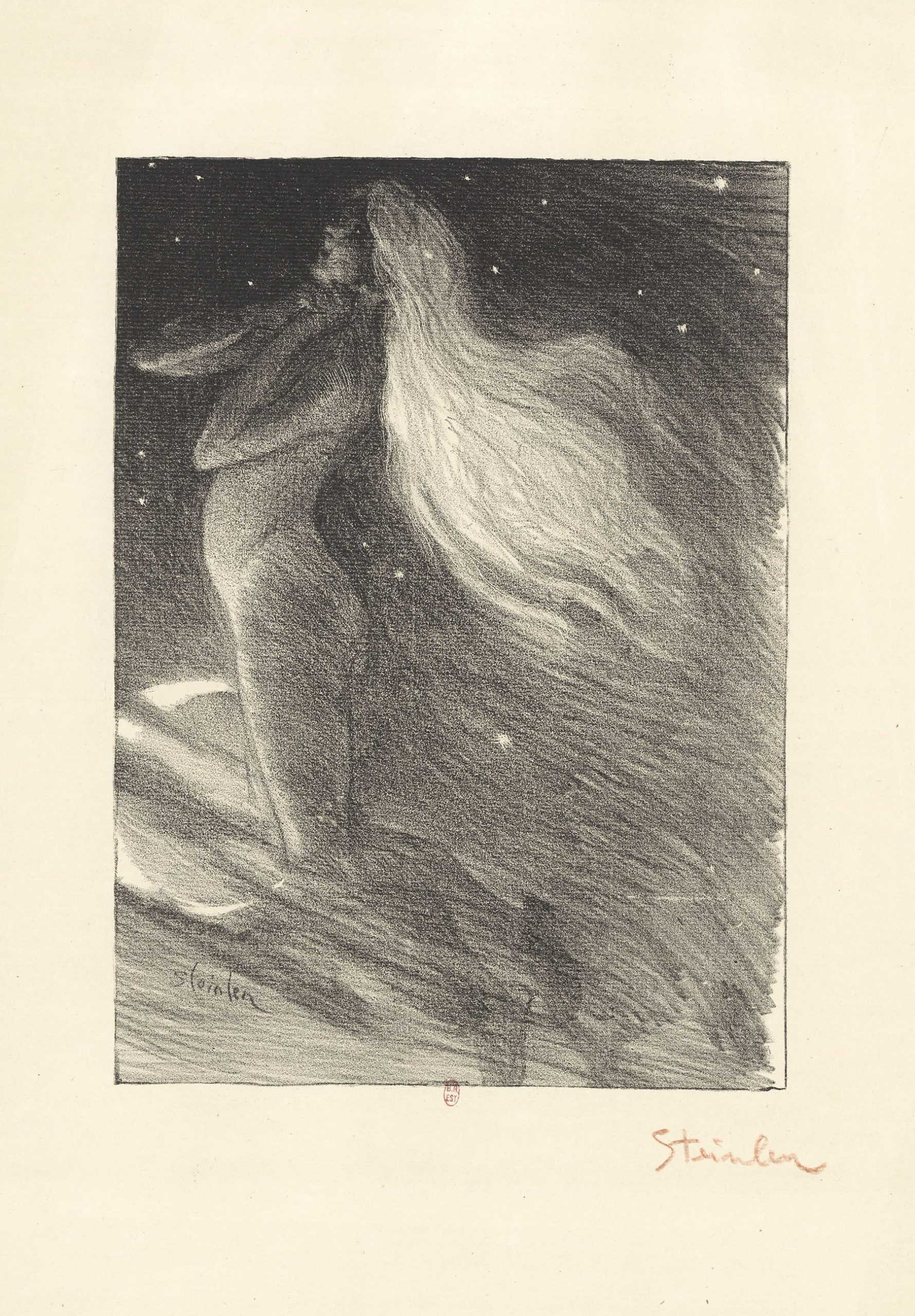 La Fée aux Cheveux d'Or,  illustration de Steilen pour une Poésie de Maurice Boukay, 1897 - ©Gallica