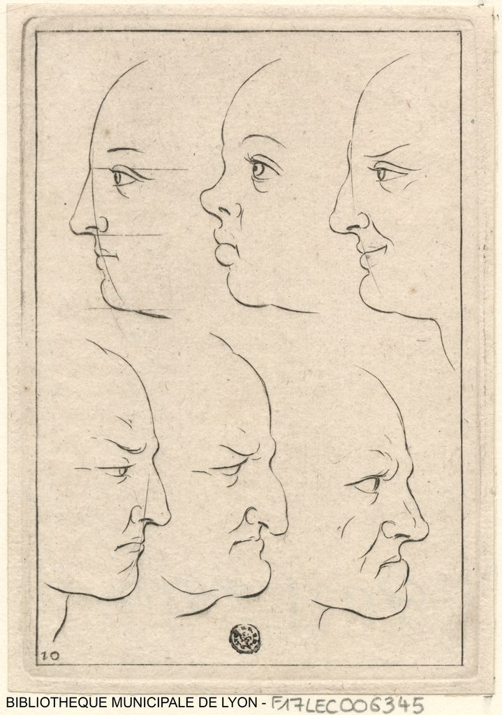Six profils de tête de  Leclerc, Sébastien, 1637-1714 - ©Numelyo